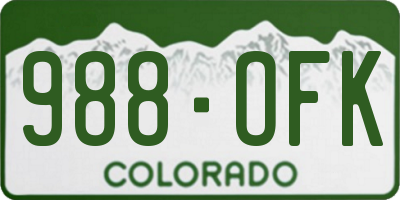 CO license plate 988OFK