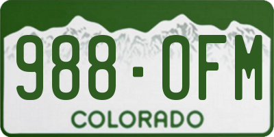 CO license plate 988OFM