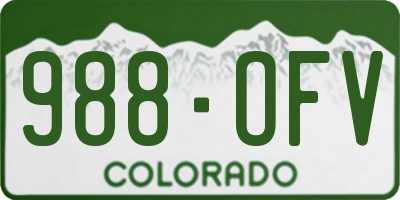 CO license plate 988OFV