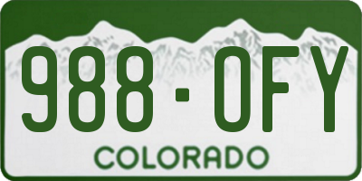 CO license plate 988OFY