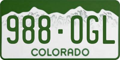 CO license plate 988OGL