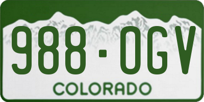 CO license plate 988OGV
