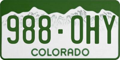 CO license plate 988OHY