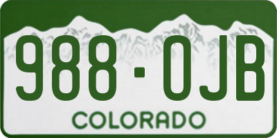 CO license plate 988OJB