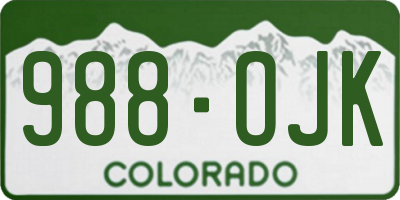 CO license plate 988OJK
