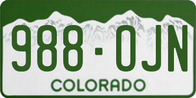 CO license plate 988OJN