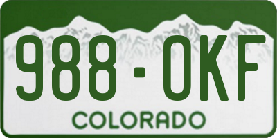 CO license plate 988OKF