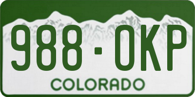 CO license plate 988OKP