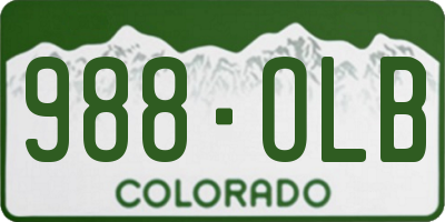 CO license plate 988OLB