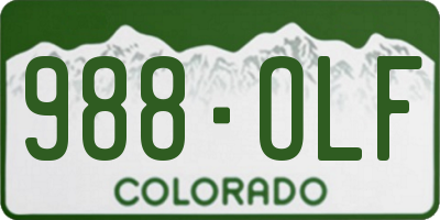 CO license plate 988OLF