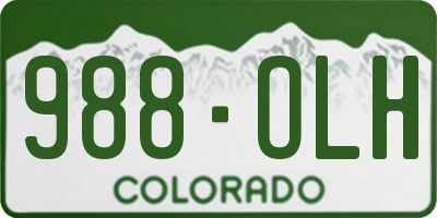 CO license plate 988OLH