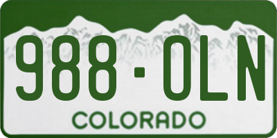 CO license plate 988OLN