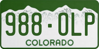 CO license plate 988OLP