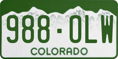 CO license plate 988OLW