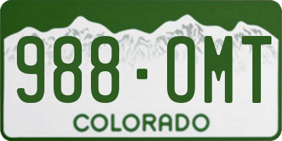 CO license plate 988OMT