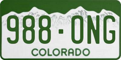 CO license plate 988ONG