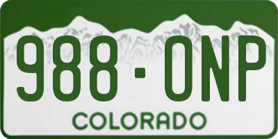 CO license plate 988ONP
