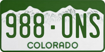 CO license plate 988ONS