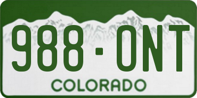 CO license plate 988ONT