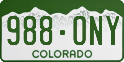 CO license plate 988ONY