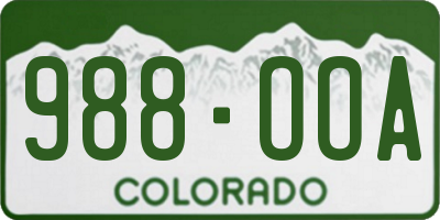CO license plate 988OOA