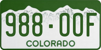 CO license plate 988OOF