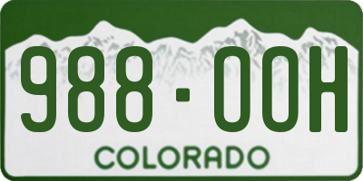 CO license plate 988OOH