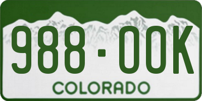 CO license plate 988OOK