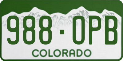 CO license plate 988OPB