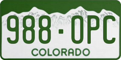 CO license plate 988OPC