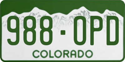 CO license plate 988OPD