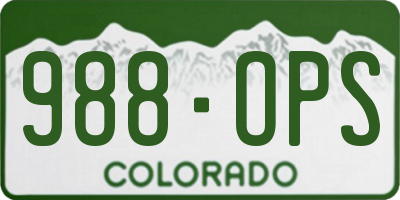CO license plate 988OPS