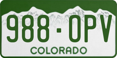 CO license plate 988OPV