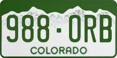 CO license plate 988ORB