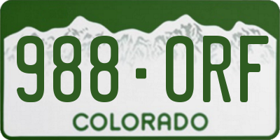 CO license plate 988ORF