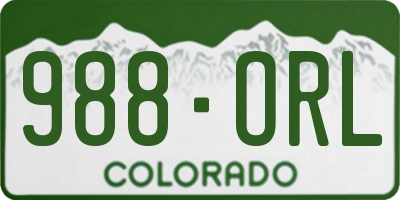 CO license plate 988ORL