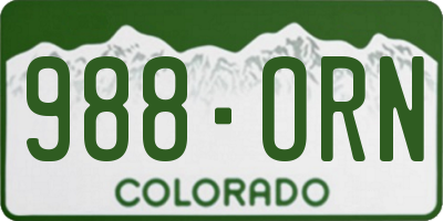 CO license plate 988ORN