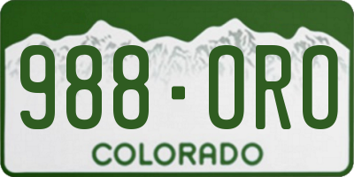 CO license plate 988ORO