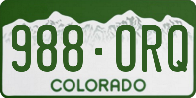 CO license plate 988ORQ