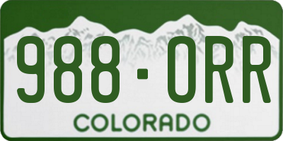 CO license plate 988ORR