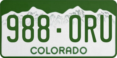 CO license plate 988ORU