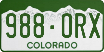 CO license plate 988ORX
