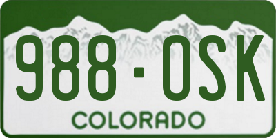 CO license plate 988OSK