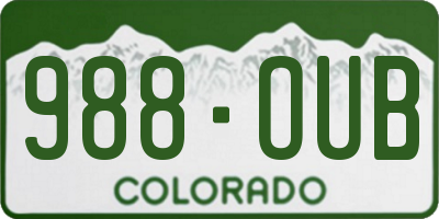 CO license plate 988OUB