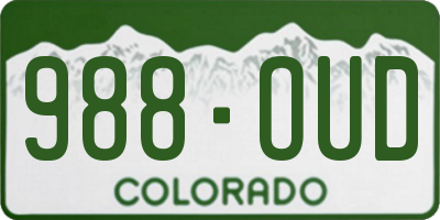 CO license plate 988OUD