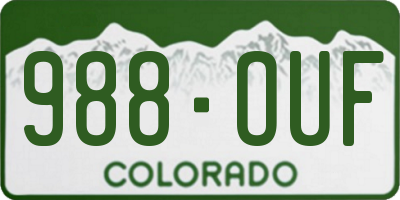 CO license plate 988OUF