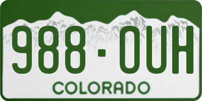 CO license plate 988OUH