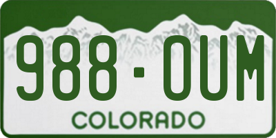 CO license plate 988OUM