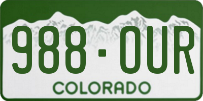 CO license plate 988OUR