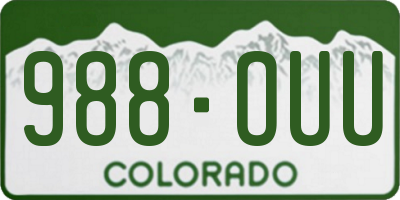 CO license plate 988OUU